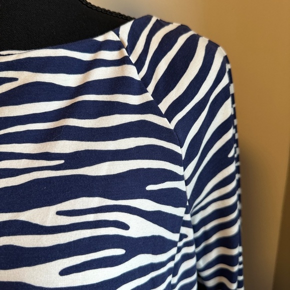 *J. MCLAUGHLIN* Blue x White Long Sleeve Dress Size Large - Picture 2 of 7